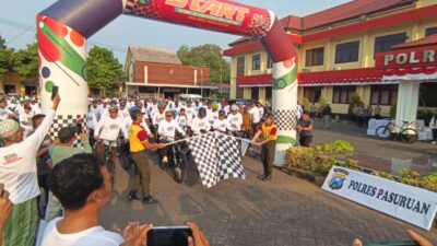 Gowes Bersama Ulama dan Masyarakat, Kapolres Pasuruan Ajak Wujudkan Daerah Aman dan Guyub