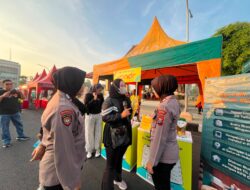 Pengamanan Humanis Polwan Polresta Sidoarjo di Car Free Day Alun-alun.
